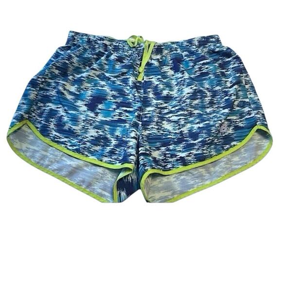 New Balance Women's Running Shorts Size S Neon Green Blue GYM Workout Activewear - Picture 1 of 9